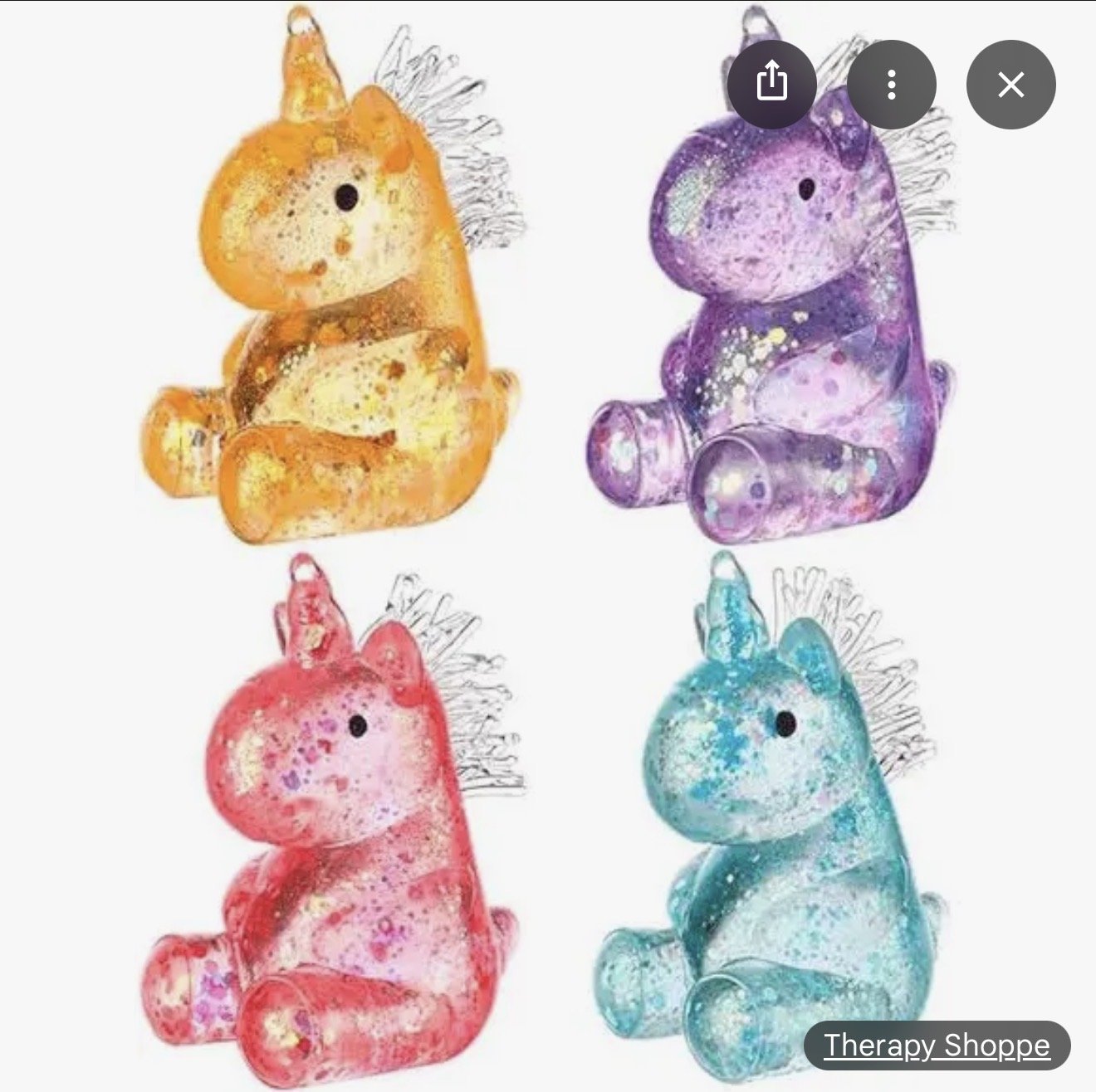 Glitter unicorn squishies